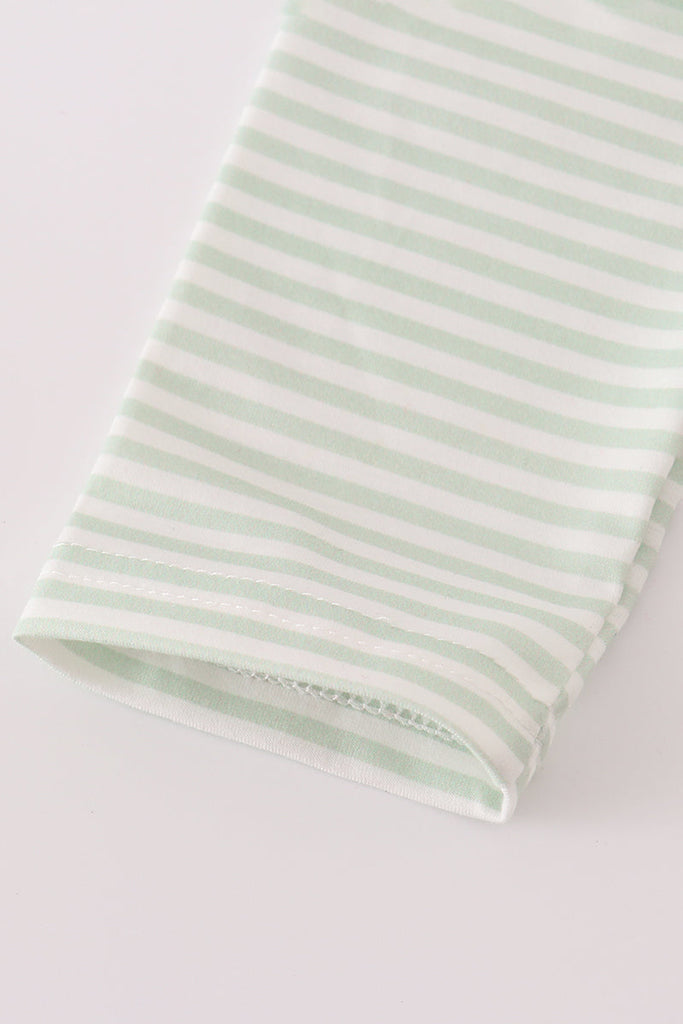 Sage turkey applique stripe top