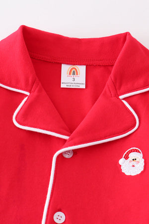 Premium Red santa claus embroidery boy pajamas set