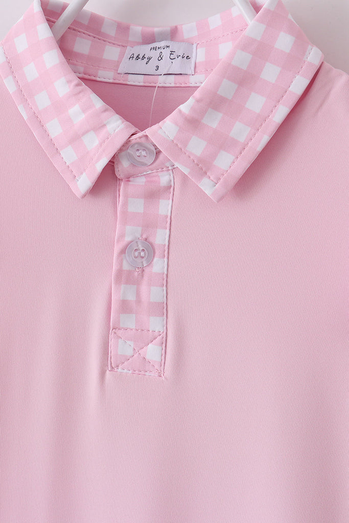 Pink active ruffle dress set