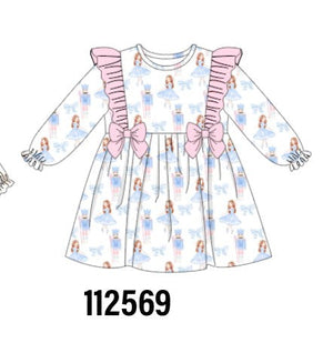 Pink bow nutcracker ruffle dress