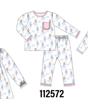 Pink bow nutcracker pants set