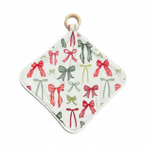 Bow print bamboo towel