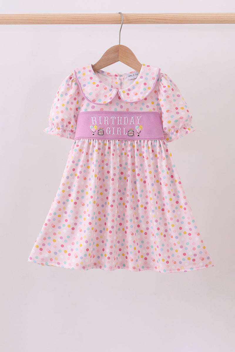 Purple birthday embroidery dress