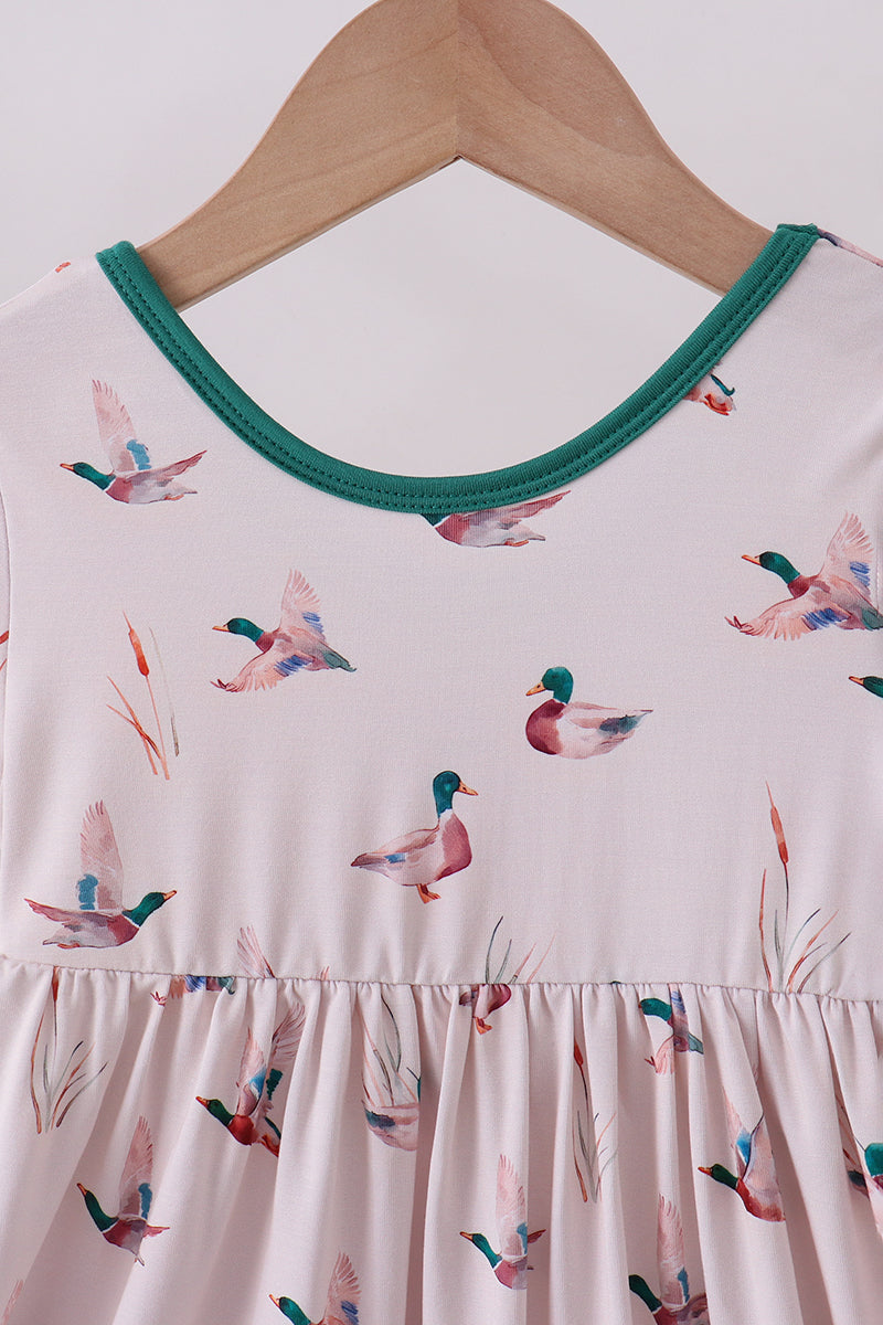 Green duck bamboo dress