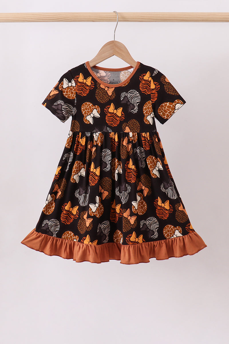 Brown character bamboo dress