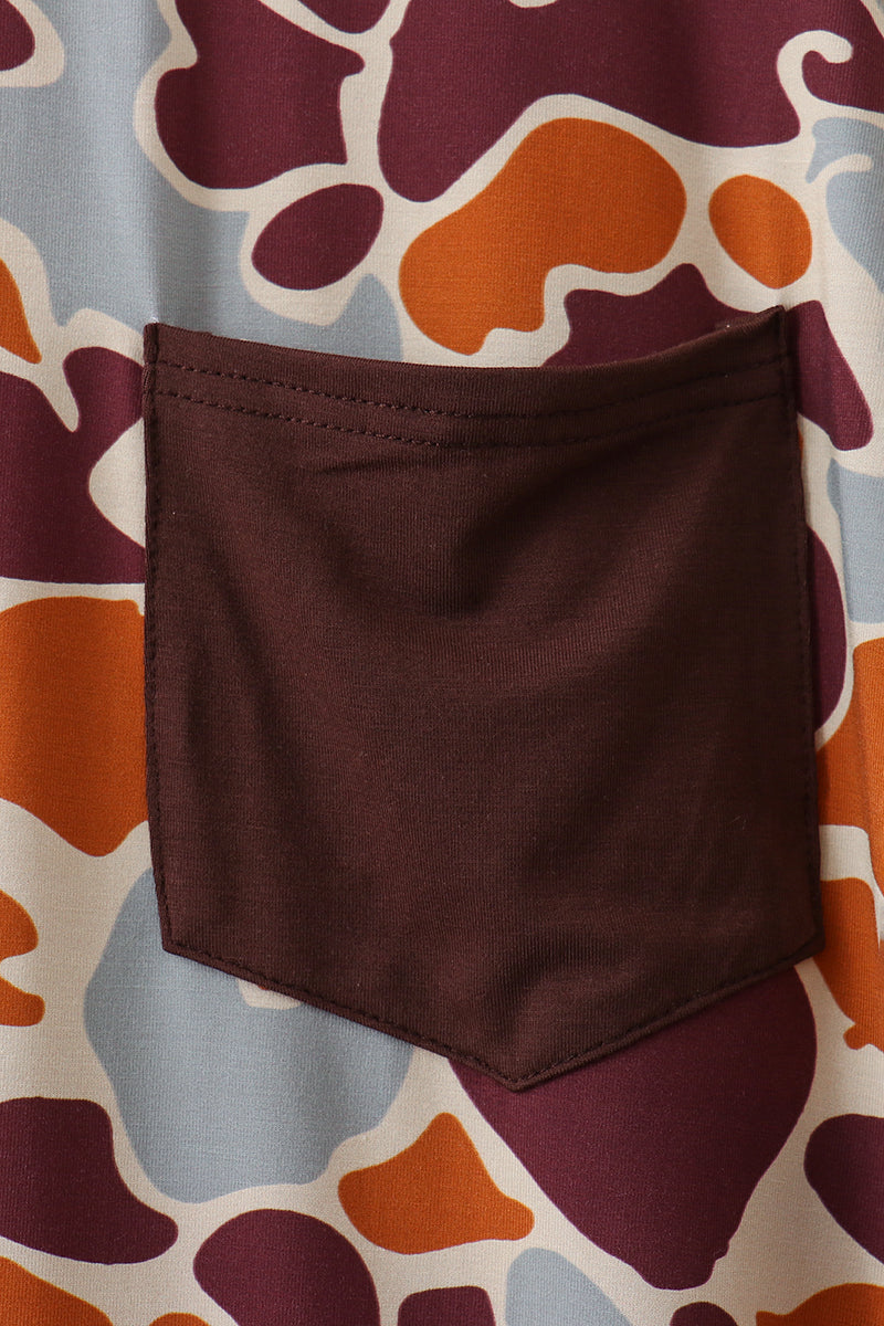 Camouflage print bamboo gown