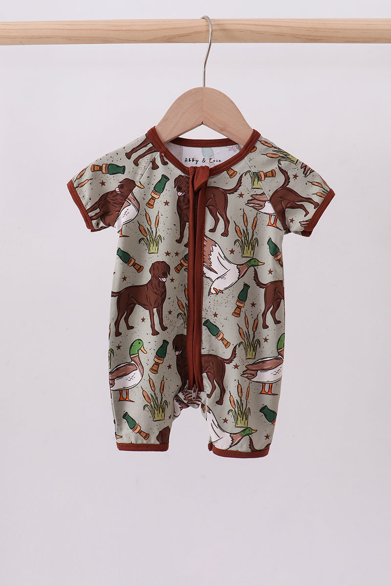 Duck dog hunting bamboo romper