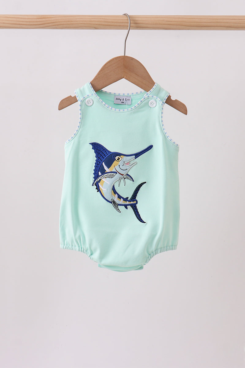 Mint Swordfish Applique Bubble
