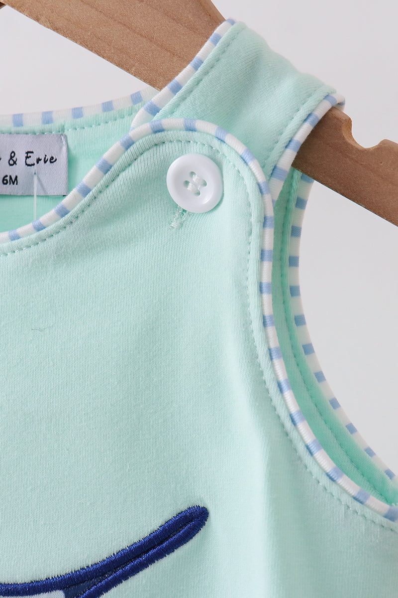 Mint Swordfish Applique Bubble