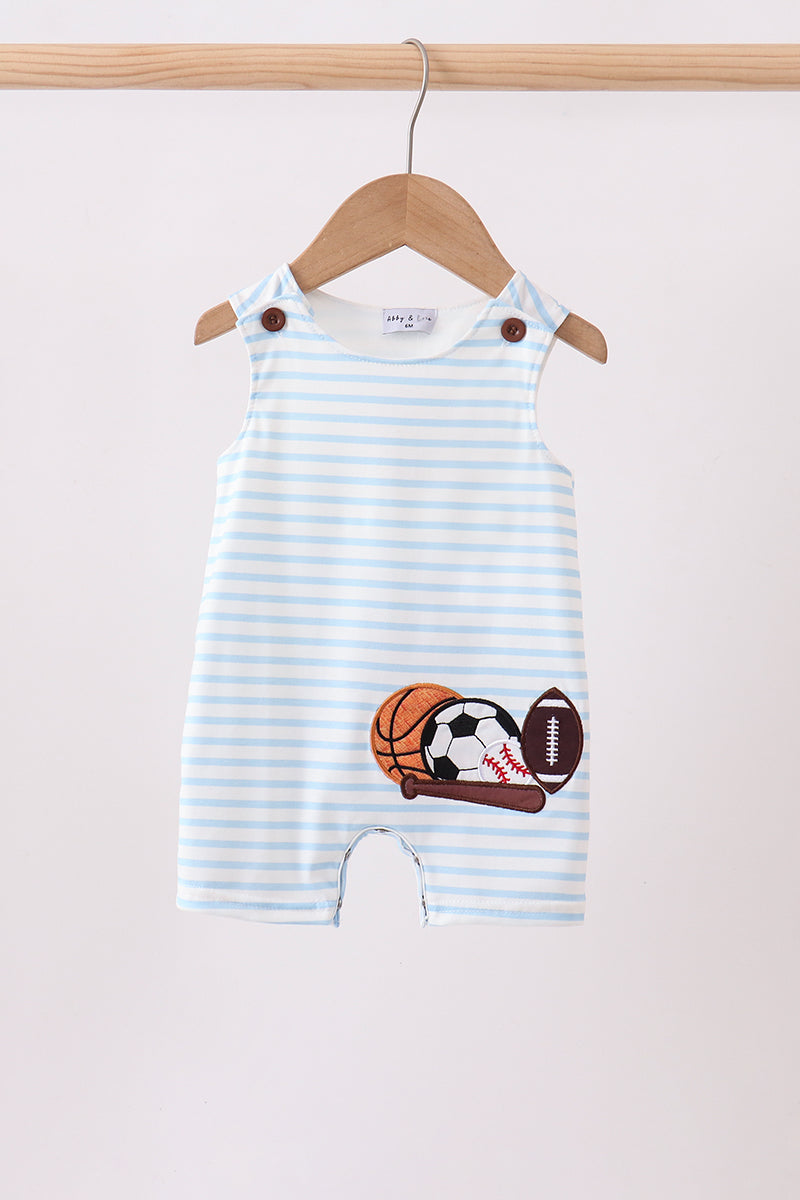 Blue Sports Ball Stripe Applique Jon
