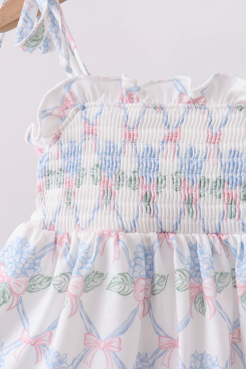 Blue Floral Knit Bloomer Set