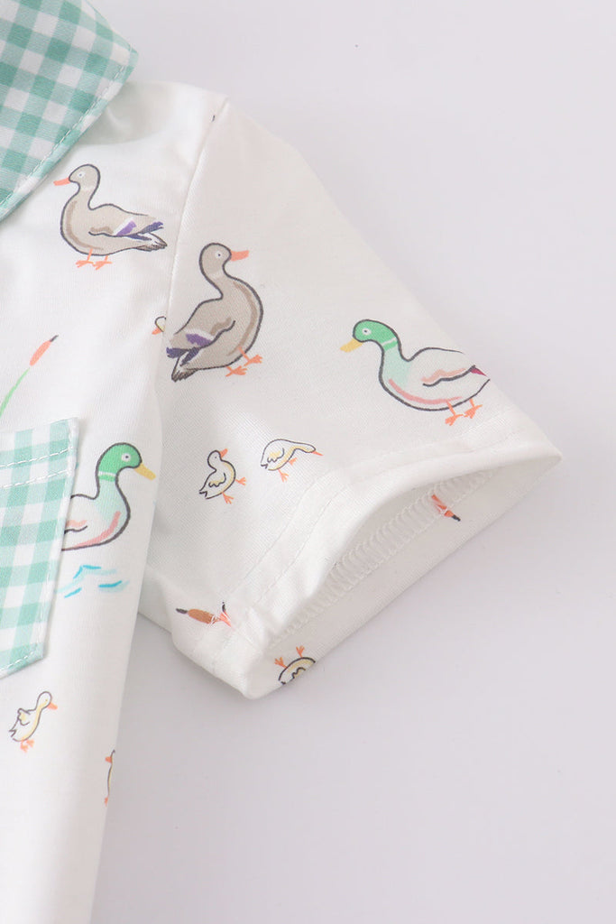 Duck print boy polo shirt