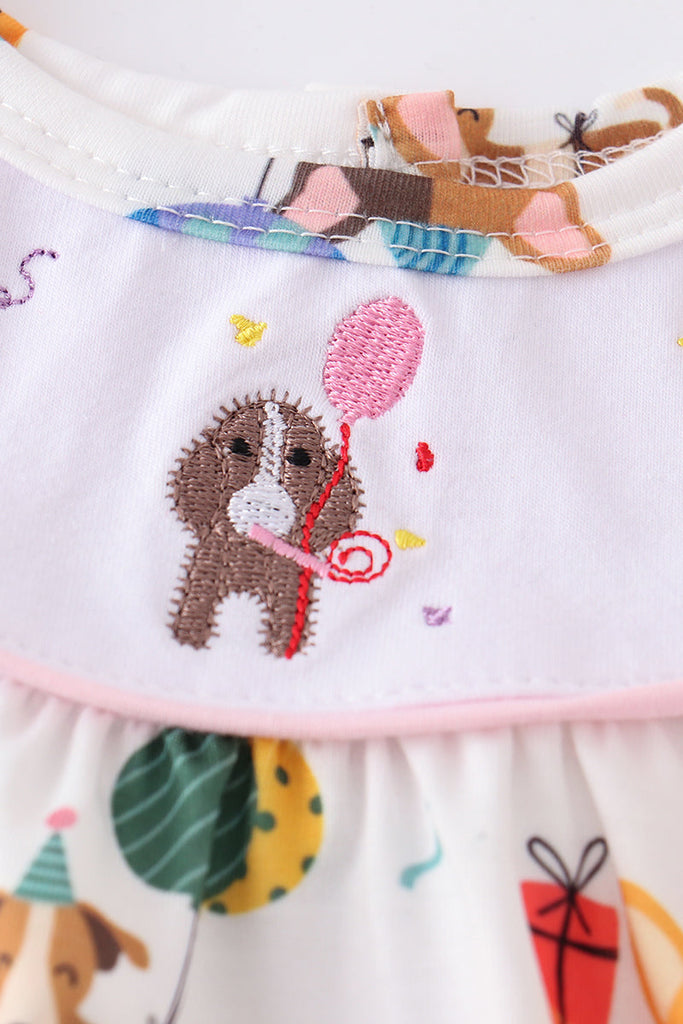 Dog embroidery birthday dress