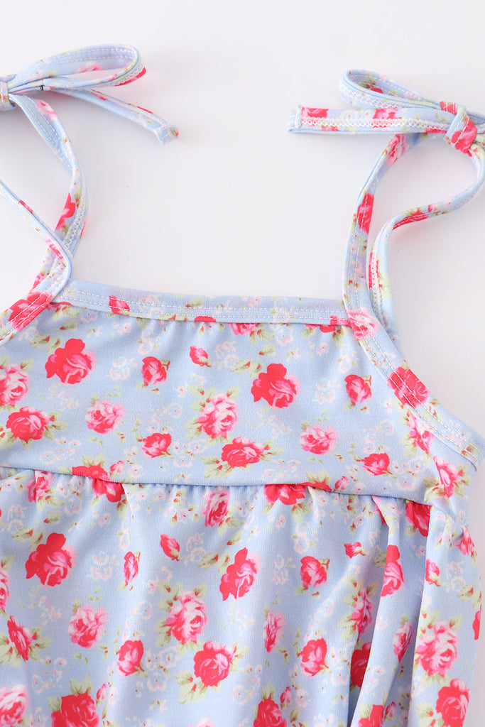 Pink floral print baby gown