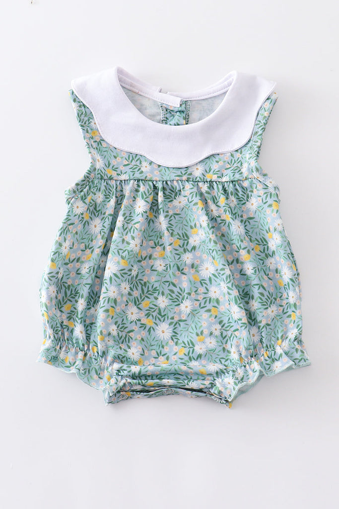 Green floral print girl bubble