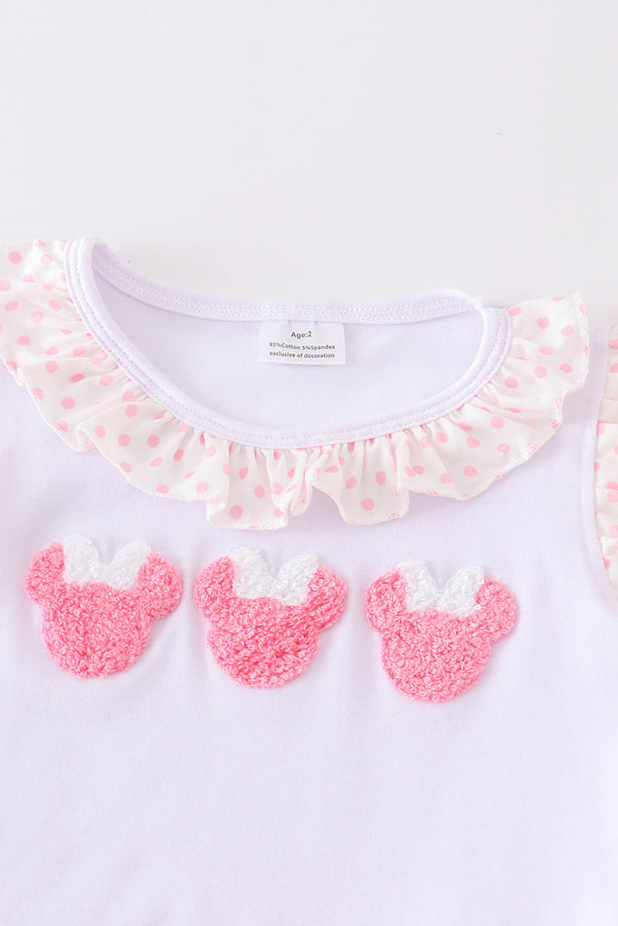 French knot character ruffle girl set