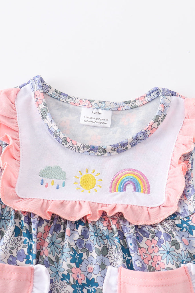Rainbow sun embroidery girl bubble