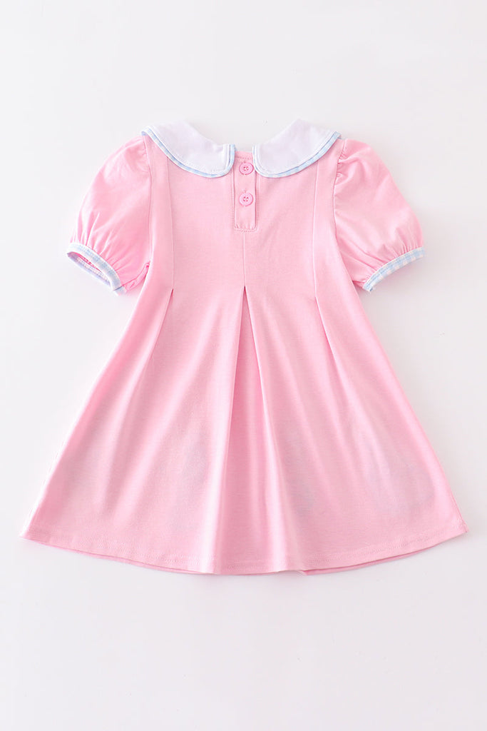 Pink princess embroidery girl dress