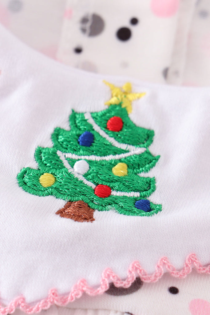 Christmas tree embroidery dot print bubble