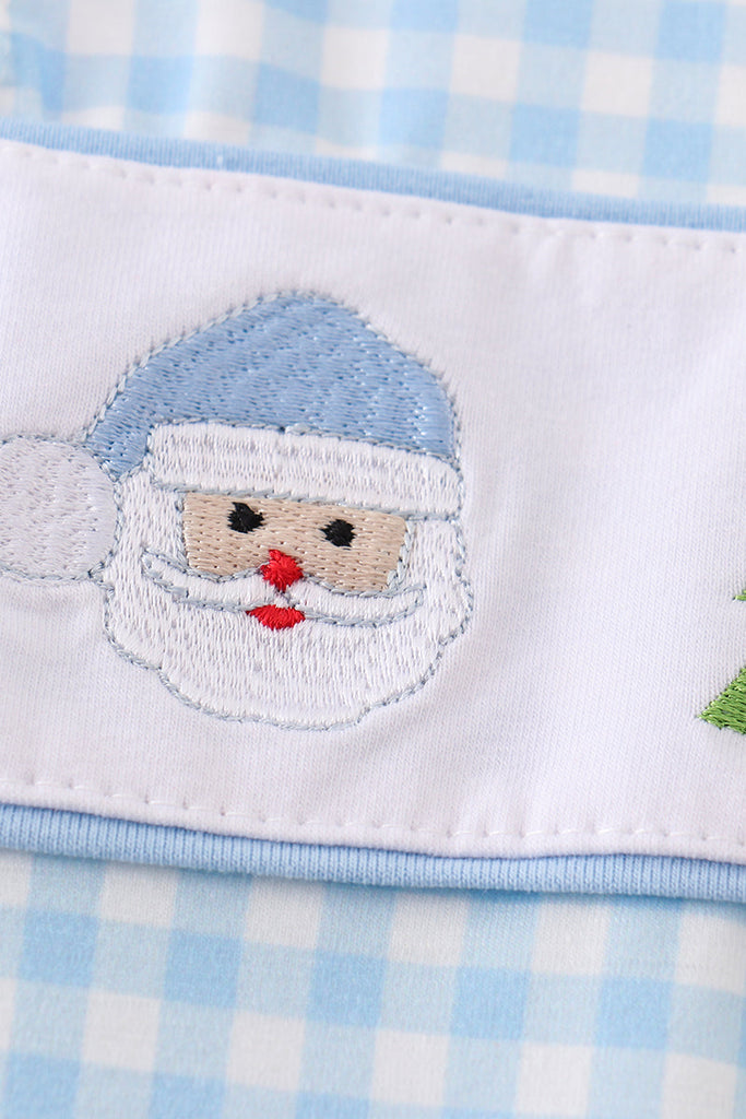 Blue christmas santa embroidery boy jonjon