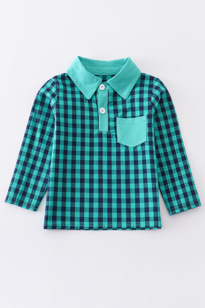 Forest plaid boy shirt