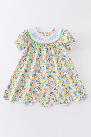 [MISSPELL DADDDY] Floral print daddy's girl embroidery dress