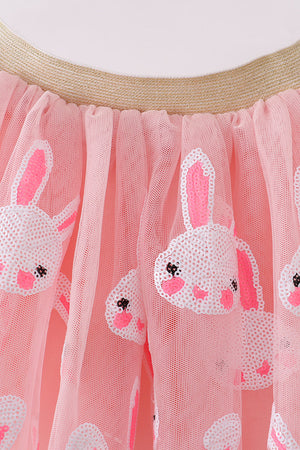 Easter rabbit sequin tulle ballet tutu skirt