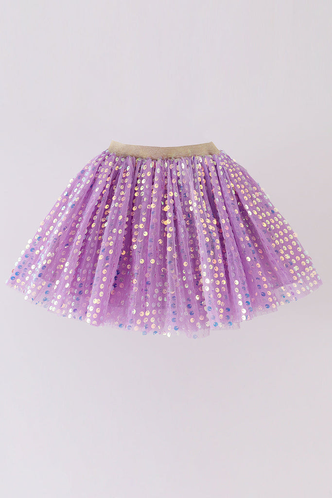 Purple sequin tulle tutu skirt – HoneyBean