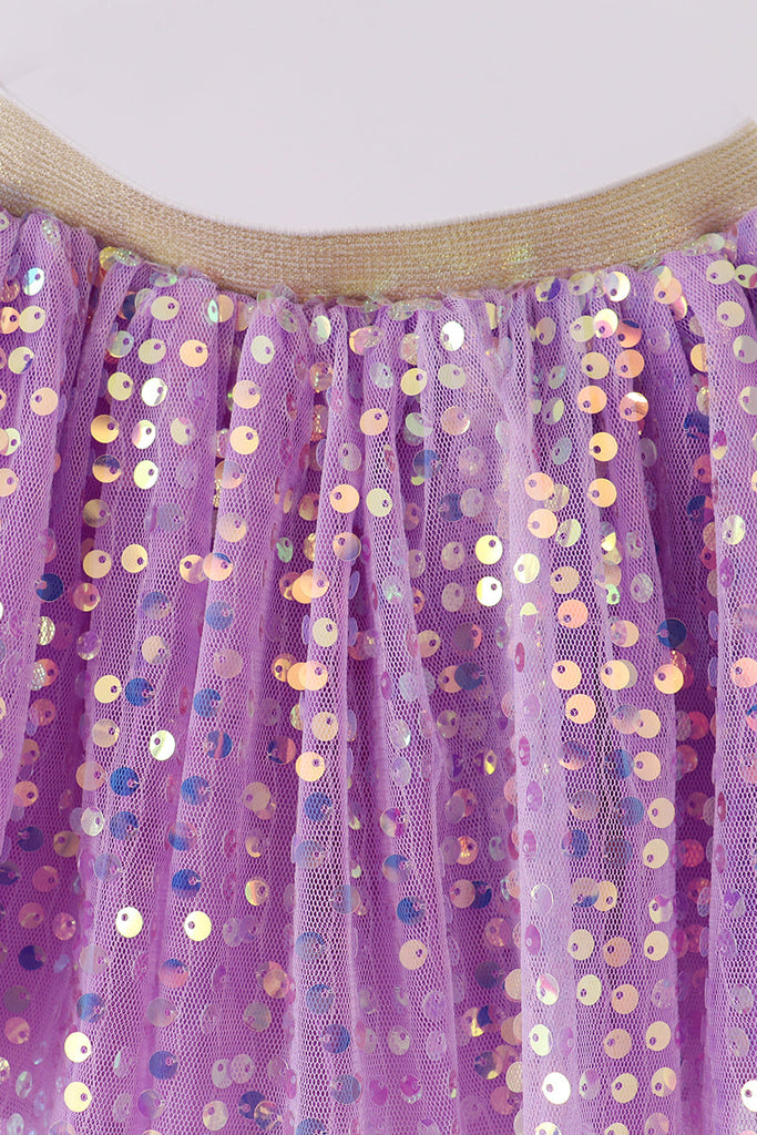 Purple sequin tulle tutu skirt – HoneyBean