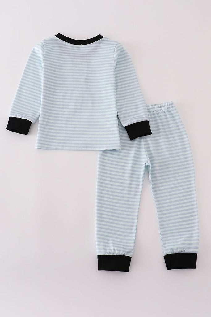 THE MUSEUM VISITOR★RABBIT EMBROIDERY STRIPE CARPENTER PANTS Konin pant - 10 oz hickory stripe | Scarf Brothers