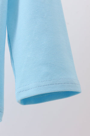 Blue nativity embroidery boy top
