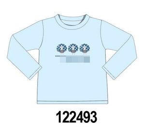 Blue turkey embroidery top
