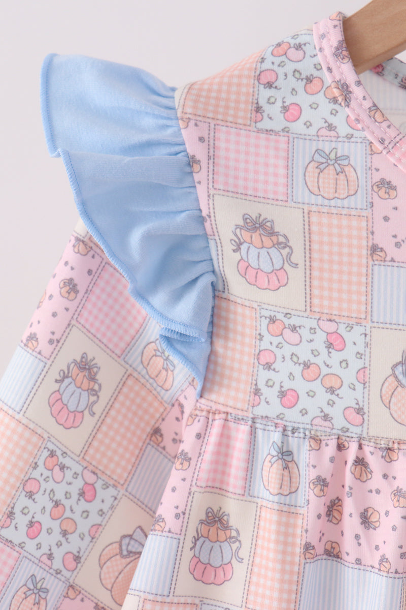 Pink pumpkin ruffle bloomer set