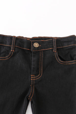 Black double layered denim jeans