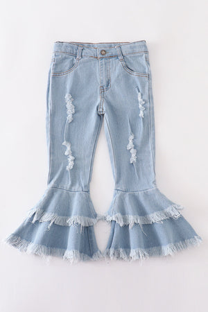 Light blue double layered denim jeans