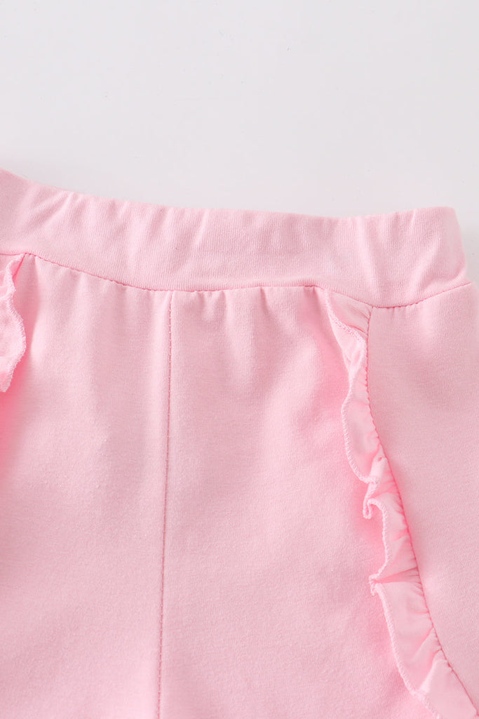 Pink ruffle girl shorts