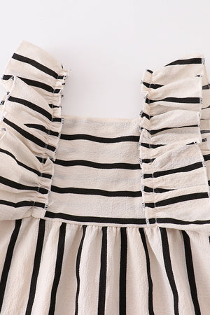 Black stripe ruffle dress