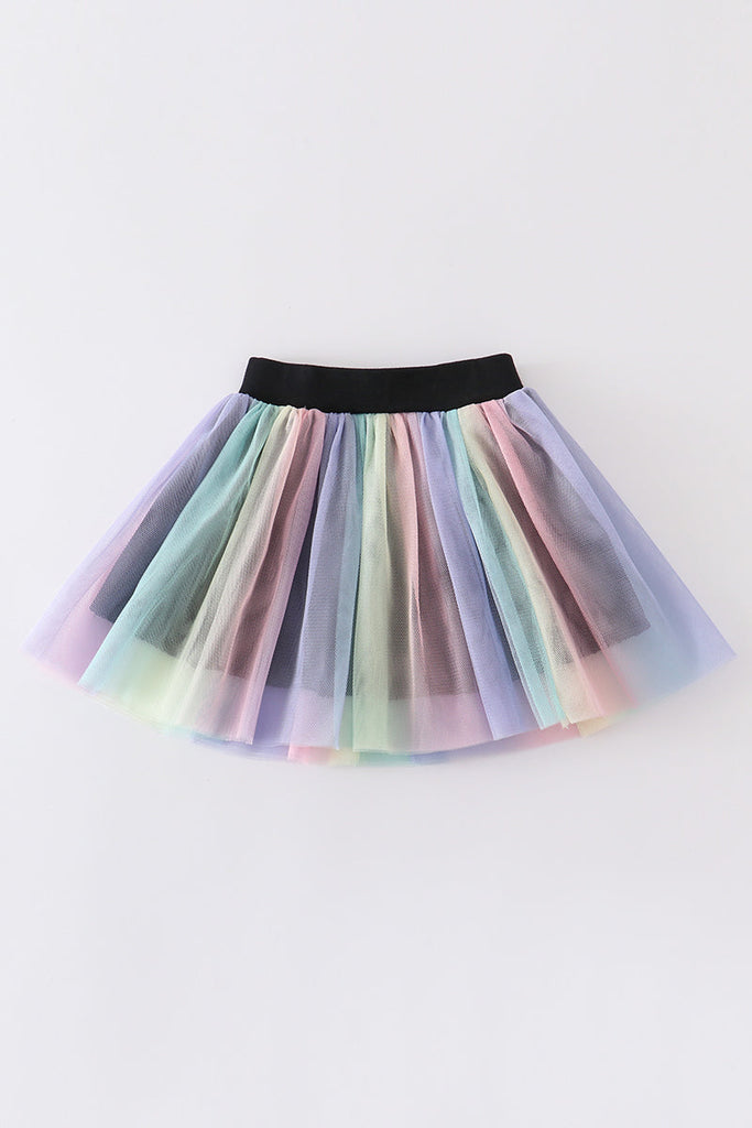 Pastel rainbow girl tutu skirt