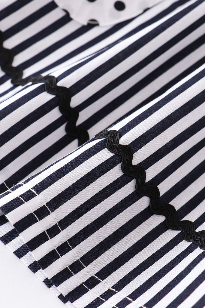 Black stripe & dot pocket dress – HoneyBean