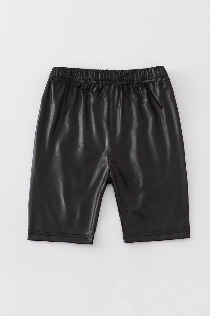 Black metallic bike shorts