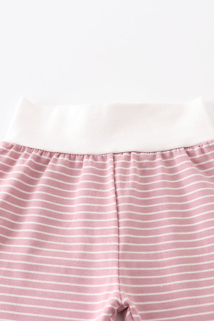 Pink stripe ruffle baby 3pc set