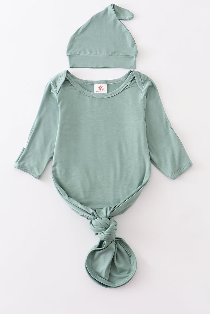 Teal bamboo baby 2pc gown