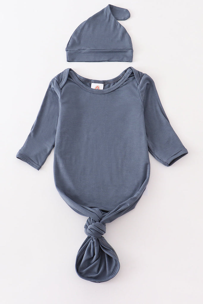 Blue bamboo baby 2pc gown