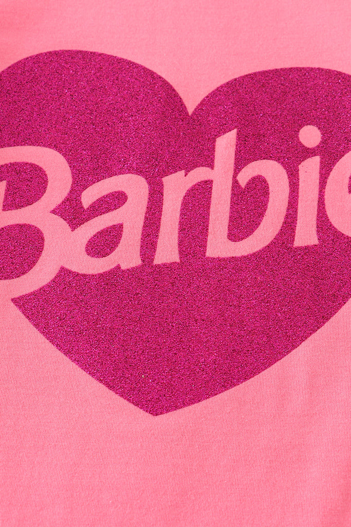 Pink barbie heart girl top