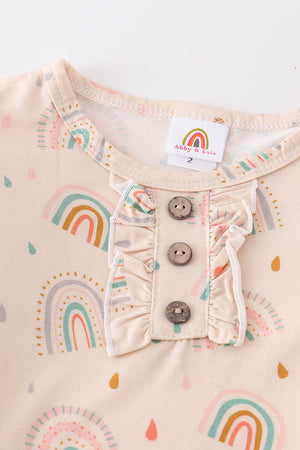 Rainbow print pajamas set