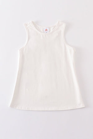 White blank basic teens dress