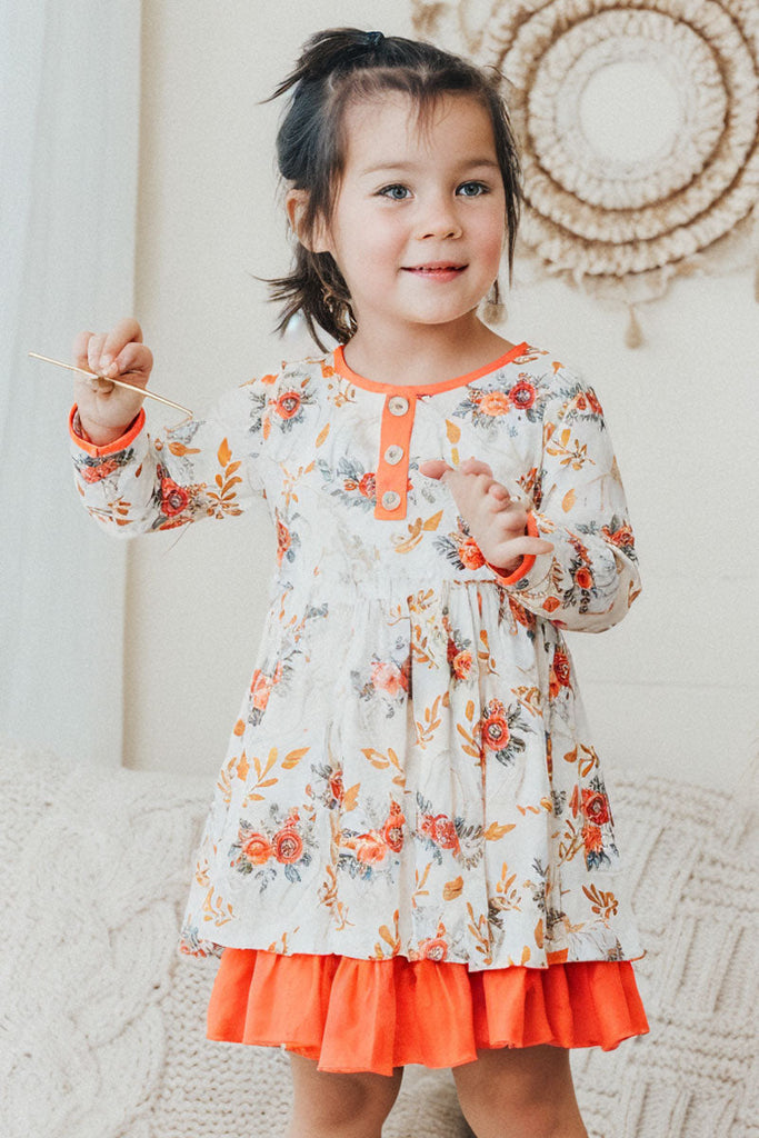 Floral Print Ruffle Dress