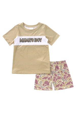 Camouflage print MAMA'BOY shorts set
