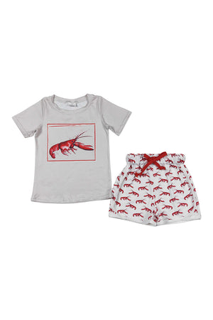 Lobster print boy shorts set