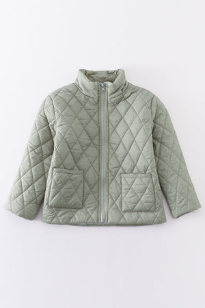 Gray quilted coat